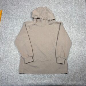 FITH Mens Small Taupe Brown Raglan Sleeve Hooded Sweatshirt Pullover Logo